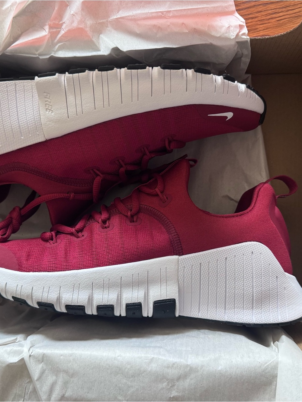 Nike Women's Crimson Free Metcon 6 Training Sneakers with White Sole